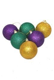 60mm Glittered Purple/Green/Gold Ornaments/ Balls