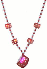 42in Light Up Red Casino Dice Necklace