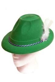 Green Velour St Pats Tyrolean Hat 