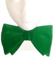6in x4in Green Velour Bow Tie - 3-Dimensional Plastic 