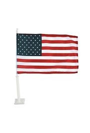 16.5in x 11 1/4in Polyester USA Car Flag w/ Flag Holder 