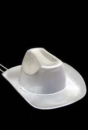 5in Tall Silver Cowboy Hat W/3in Brim