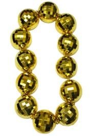 48in 100mm Metallic Gold Disco Ball Shape Necklace 