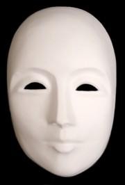 Blank White Paper Mache Full Face Masquerade Mask