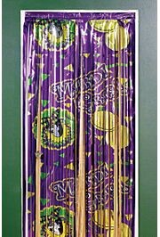 3ft Wide x 8ft Tall Foil Mardi Gras Printed Door Curtain
