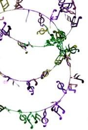 12ft Purple Green Gold Music Notes Wire Garland