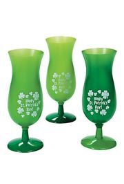 9in 16oz Plastic St Patrick's Day Hurricane Cup