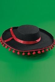 Felt Flamenco Spanish Pom Pom Hat