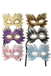 Paper Mache Masks: Assorted Color Feather-Like Cutout Mask 