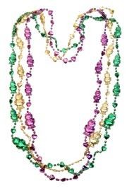 38in Metallic Purple/ Green/ Gold Standing Frog Beads 
