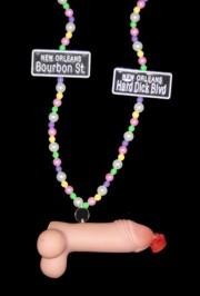 42in Rainbow Beads w/Hard Dick Blvd Medallions w/ 5in Jumbo Squeaky Penis