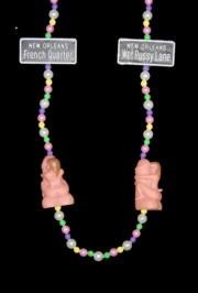 42in Rainbow Beads w/Hard Dick Blvd Medallions w/ Girl Hugging Penis
