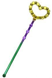 14in Purple Green Gold Colored Heart Shaped Wand