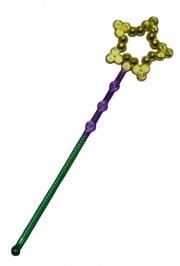 14in Plastic Purple Green Gold Colored Star Shaped Wand
