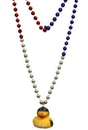 33in 10mm Met Red Blue Silver Section Bead With Rubber Sport Duck