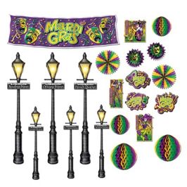 8in - 46in Mardi Gras Decor And Street Light Props - 21 Pieces Back Drop Wall Decoration/ Float Decorations