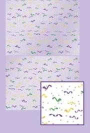 22in x 30ft Long Mardi Gras Confetti and Serpentine Border Back Drop Wall Decoration/ Float Decorations