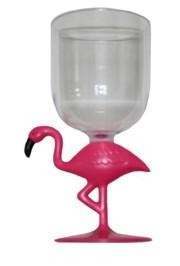 7in 14oz Plastic Flamingo Stem Cups