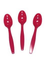 6in Hot Magenta Premium Heavyweight Plastic Spoons
