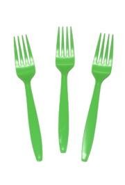 7in Citrus Green Premium Heavyweight Plastic Forks