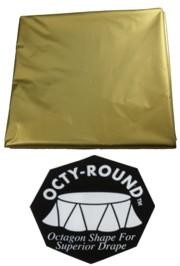 82in Gold Round Heavy Duty Plastic Table Covers 