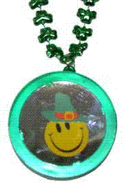 33in Clover Beads w/ Smiley Face with Leprechaun Hat Tunnel Light