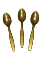 6in Gold Premium Heavyweight Plastic Spoons