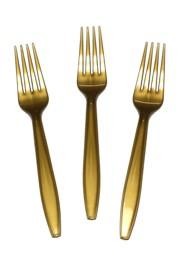 7in Gold Premium Heavyweight Plastic Forks