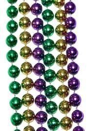 7mm 33in Purple, Green, and Gold Beads 