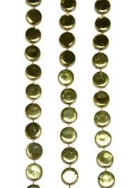 38in Metallic Gold Hockey Puck Beads