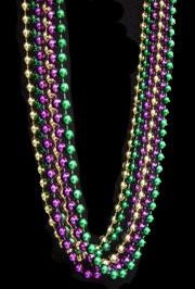 42in 6mm Round Metallic Purple/ Green/ Gold Beads
