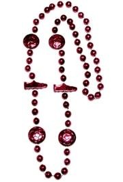 36in Metallic Burgundy Soccer Beads 