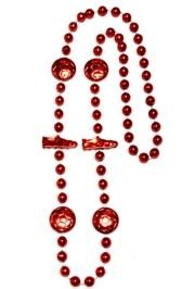 36in Metallic Red Soccer Beads 