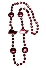 36in Metallic Burgundy Baseball Beads