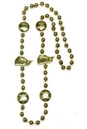 36in Metallic Gold Baseball Beads