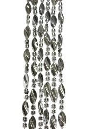 42in 23mm Metallic Silver Twist Beads