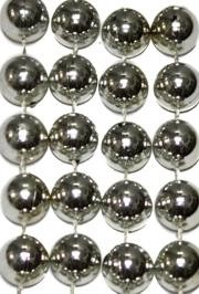 72in 18mm Round Metallic Silver Beads