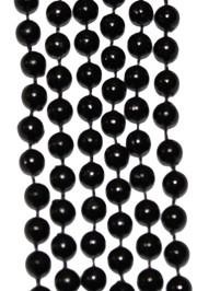 7mm 33in Round Black Mardi Gras Beads