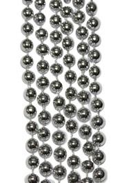 A dozen of plastic silver Mardi Gras beads