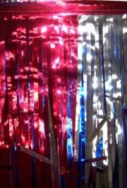 60ft X 12in Metallic Red/Blue/Silver Fringe