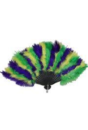 Mardi Gras Feather Fan 