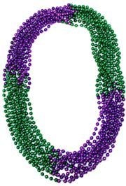 33in 7mm Round 4 Section Metallic Purple/ Green Beads