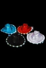 Assorted Color Sequin Cowboy Hat With Fancy Thread Work