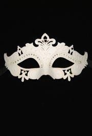 Venetian Masks: White Masquerade Eye Mask with Rhinestones 