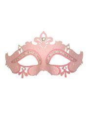 Venetian Masks: Pink Masquerade Eye Mask with Rhinestones 
