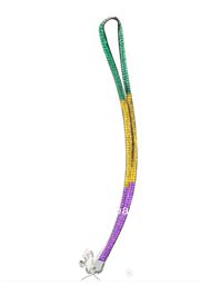 16in Long x 1/2in Tall Mardi Gras Gemstone Lanyard/Keychain w/Detachable Clip and String 