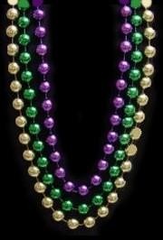60in 16mm Round Metallic Purple/ Green/ Gold Beads