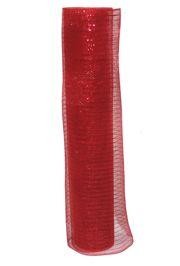 21in x 30ft Sinamay Metallic Red Mesh Ribbon/ Netting