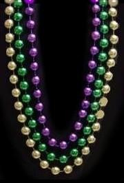 14mm 60in Purple, Green, Gold Beads