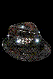 9in Wide x 11in Long x 5in Tall Black/Fedora LED Light-up Hat